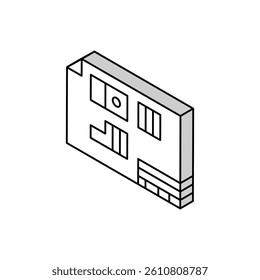 technical drawing mechanical engineer isometric icon vector. technical drawing mechanical engineer sign. isolated symbol illustration