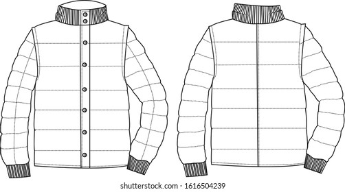 Technical Drawing Menswear bomber jacket vektor.EPS10 illustration
