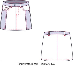 Denim Skirt Stock Illustrations, Images & Vectors | Shutterstock