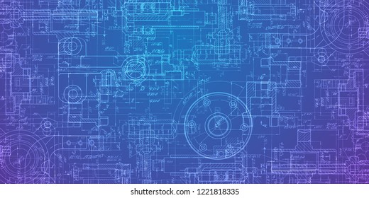Technical drawing on a gradient background.Mechanical Engineering drawing