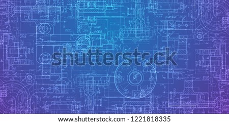 Technical drawing on a gradient background.Mechanical Engineering drawing