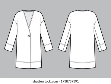 Blank White Jacket Template On Gray Stock Vector (Royalty Free ...