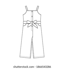 technical drawing of overalls for children
