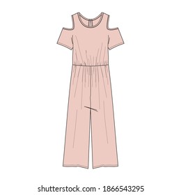 technical drawing of overalls for children
