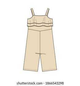 technical drawing of overalls for children
