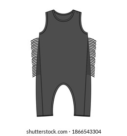 technical drawing of overalls for children

