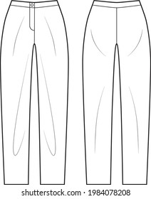 Technical Drawing Oversized Pants Stock Vector (Royalty Free ...