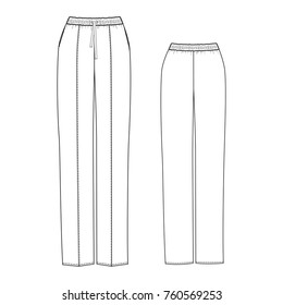 Technical Drawing Of Pajama Pants