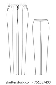 Technical Drawing Trousers Sketch Vector Illustration Stock Vector ...