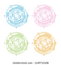 Technical drawing .Set of technical details .Technical drawings , vector