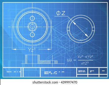Technical Drawing Sheet Abstract 스톡 일러스트 416529361