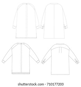 technical drawing sketch blouse vector illustration 