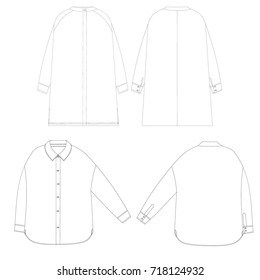 technical drawing sketch blouse vector illustration 