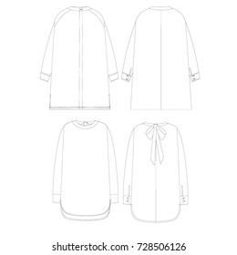 technical drawing sketch blouse vector illustration 