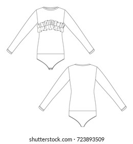 technical drawing sketch body vector illustration 