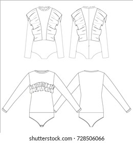 technical drawing sketch body vector illustration 