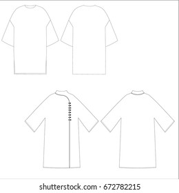 technical drawing sketch dress vector illustration