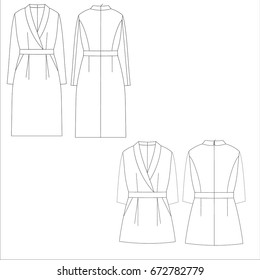 technical drawing sketch dress vector illustration