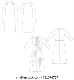 technical drawing sketch dress vector illustration