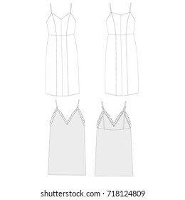 technical drawing sketch dress vector illustration 