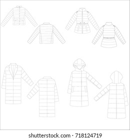 technical drawing sketch jacket vector illustration 