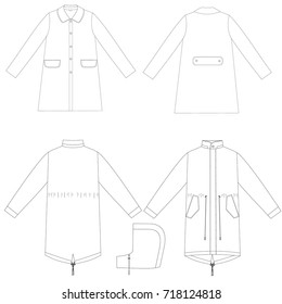 technical drawing sketch jacket vector illustration 