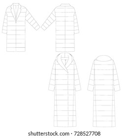 technical drawing sketch jacket vector illustration 