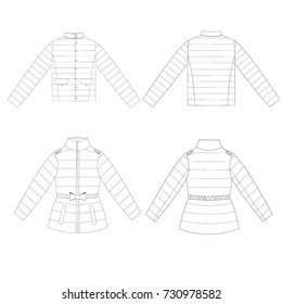 technical drawing sketch jacket  vector illustration 