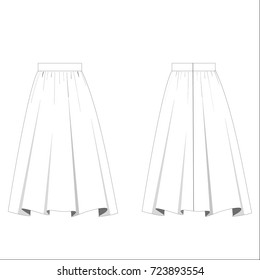 technical drawing sketch skirt vector illustration 