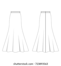 technical drawing sketch skirt vector illustration 