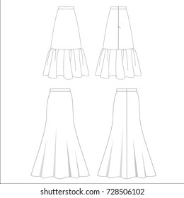 Technical Drawing Sketch Skirt Vector Illustration Stock Vector Royalty Free 728506102 Technical Drawing Sketch Skirt Vector Illustration Stock Vector Royalty Free 728506102