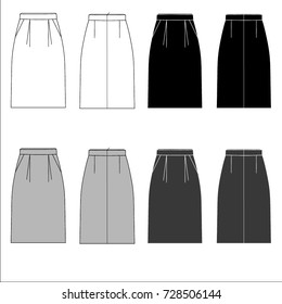 technical drawing sketch skirt vector illustration 