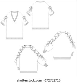 technical drawing sketch sweater vector illustration