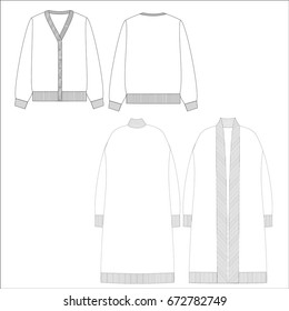 technical drawing sketch sweater vector illustration