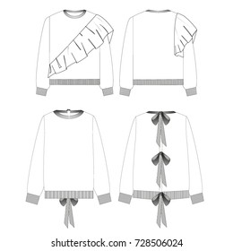 technical drawing sketch sweater vector illustration 