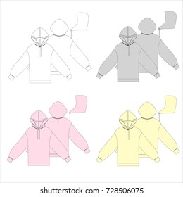 technical drawing sketch sweater vector illustration 