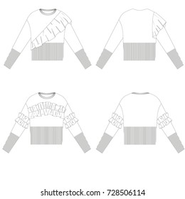 technical drawing sketch sweater vector illustration 