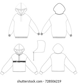 technical drawing sketch sweater vector illustration 