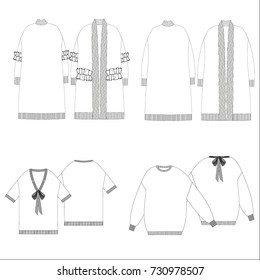 technical drawing sketch sweater vector illustration 