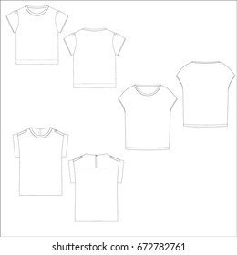 technical drawing sketch t-shirt vector illustration
