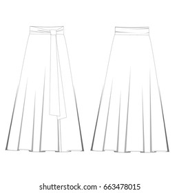 technical drawing skirt sketch vector illustration