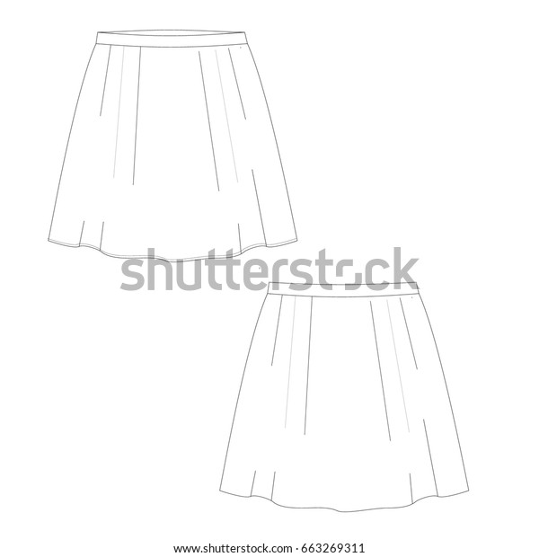 Technical Drawing Skirt Vector Illustration Stock Vector (Royalty Free ...
