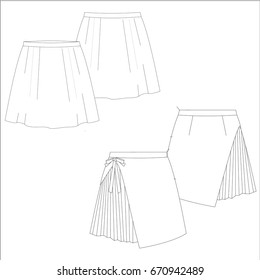 technical drawing skirts sketch vector illustration 