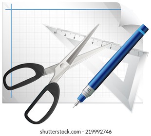 Technical Drawing Supplies - Illustration as EPS 10 File