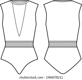 Technical Drawing of a Swimsuit