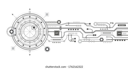 Technical drawing. Technological innovation .Futuristic technology background.Vector illustration.	