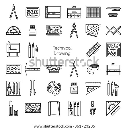 drawing tools drafting technical drawing tools line icons set drafting kit ruler board drawing tools icons set stock vector royalty free drawing tools drafting technical drawing tools line icons set drafting kit ruler board drawing tools icons set stock vector royalty free