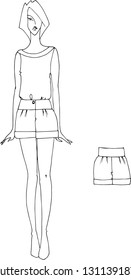 technical drawing of trousers

