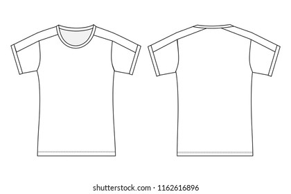 technical drawing of T-shirt