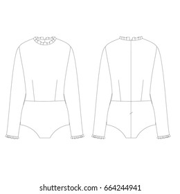 technical drawing vector illustration blouse